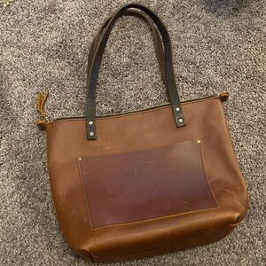 Brown leather purse